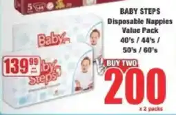 Boxer BABY STEPS Disposable Nappies Value Pack offer