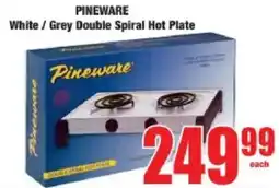 Boxer PINEWARE White/ Grey Double Spiral Hot Plate offer