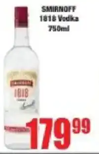 Boxer SMIRNOFF 1818 Vodka offer