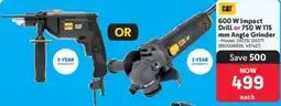 Makro CAT 600 W Impact Drill or 750 W Angle Grinder offer