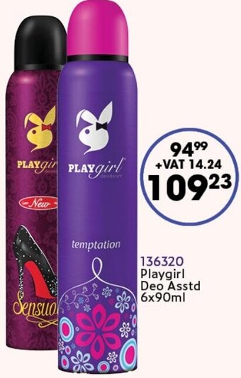 Africa Cash and Carry Playgirl Deo Assorted 6x90ml offer