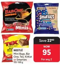 Makro Nestlé Mini Bags, Bar One, Tex, KitKat or Smarties offer
