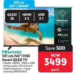 Makro Hisense 101 cm 40" FHD Smart QLED TV offer