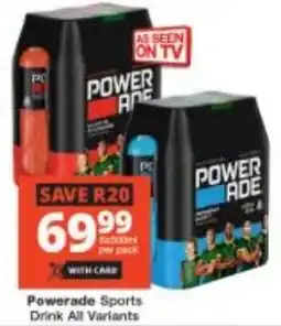 Checkers Powerade Sports Drink All Variants offer