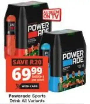 Checkers Powerade Sports Drink All Variants offer