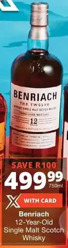 Checkers Liquor Shop Benriach 12-Year-Old Single Malt Scotch Whisky offer