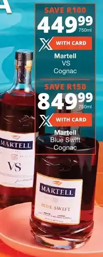 Checkers Liquor Shop Martell VS Cognac offer