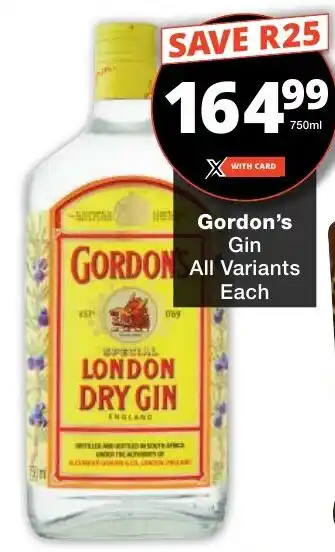 Gordon's Gin All Variants