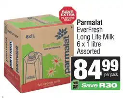 Spar Parmalat EverFresh Long Life Milk 6 x 1 litre Assorted offer