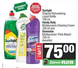 Spar Sunlight, Handy Andy, Domestos Combo offer