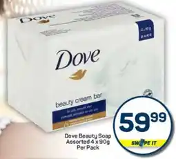 Pick n Pay Dove Beauty Soap Assorted 4 x 90g Per Pack offer