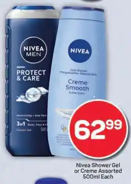 Pick n Pay Nivea Shower Gel or Creme Assorted 500ml Each offer