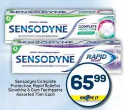 Pick n Pay Sensodyne Complete Protection, Rapid Relief for Sensitive & Gum Toothpaste Assorted 75ml Each offer