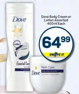 Pick n Pay Dove Body Cream or Lotion Assorted 400ml Each offer