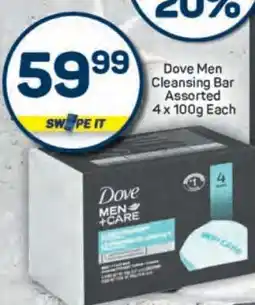 Pick n Pay Dove Men Cleansing Bar Assorted 4 x 100g Each offer