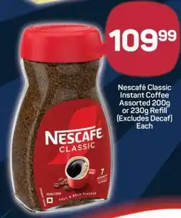 Pick n Pay Nescafe Classic Instant Coffee Assorted 200g or 230g Refill offer