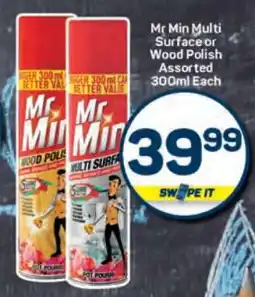 Pick n Pay Mr Min Multi Surface or Wood Polish Assorted 300ml Each offer