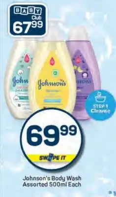 Pick n Pay Johnson's Body Wash Assorted 500ml Each offer