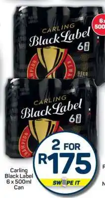 Pick n Pay Carling Black Label 6 x 500ml Can offer