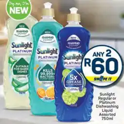 Pick n Pay Sunlight Regular or Platinum Dishwashing Liquid Assorted 750ml offer