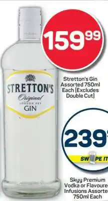 Pick n Pay Stretton's Gin Assorted 750ml Each (Excludes Double Cut) offer