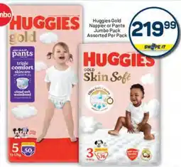 Pick n Pay Huggies Gold Nappier or Pants Jumbo Pack Assorted Per Pack offer