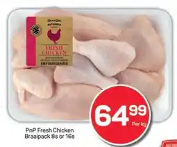 Pick n Pay PnP Fresh Chicken Braaipack 8s or 16s offer