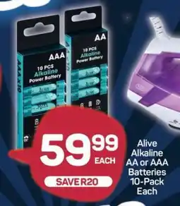 Pick n Pay Alive Alkaline AA or AAA Batteries 10-Pack Each offer