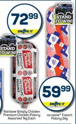 Pick n Pay Rainbow Simply Chicken Premium Chicken Polony Assorted 1kg Each offer