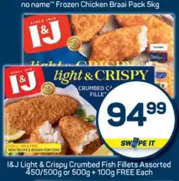 Pick n Pay I&J Light & Crispy Crumbed Fish Fillets Assorted offer