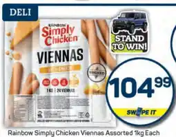 Pick n Pay Rainbow Simply Chicken Viennas Assorted 1kg Each offer