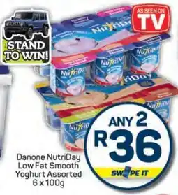 Pick n Pay Danone NutriDay Low Fat Smooth Yoghurt Assorted 6 x 100g offer
