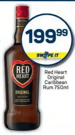 Pick n Pay Red Heart Original Caribbean Rum 750ml offer