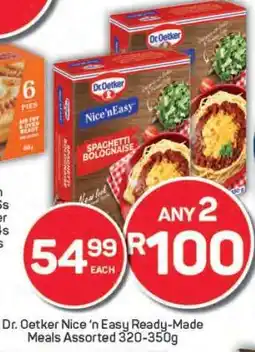 Pick n Pay Dr. Oetker Nice 'n Easy Ready Made Meals Assorted 320-350g offer