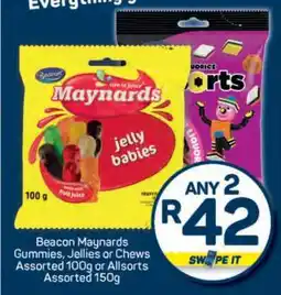 Pick n Pay Beacon Maynards Gummies, Jellies or Chews Assorted 100g or Allsorts Assorted 150g offer