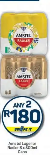 Pick n Pay Amstel Lager or Radler 6 x 500ml Cans offer