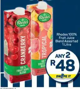 Pick n Pay Rhodes 100% Fruit Juice Blend Assorted 1 Litre offer