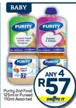 Pick n Pay Purity 2nd Food 125ml or Pureed 110ml Assorted offer