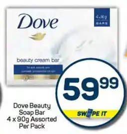 Pick n Pay Dove Beauty Soap Bar 4 x 90g Assorted Per Pack offer
