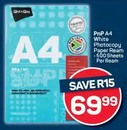 Pick n Pay PnP A4 White Photocopy Paper Ream offer