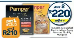 Pick n Pay Pamper Fine Cuts Cat Food in Jelly or Gravy Assorted 12 x 85g Multipack offer