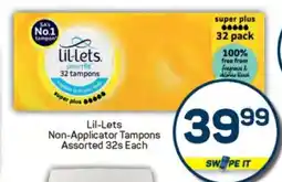 Pick n Pay Lil-Lets Non-Applicator Tampons Assorted 32s Each offer