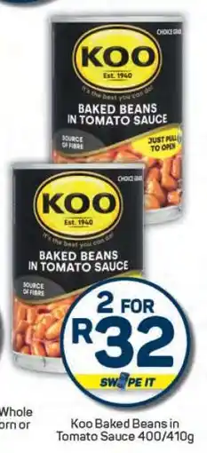 Pick n Pay Koo Baked Beans In Tomato Sauce 400/410g offer