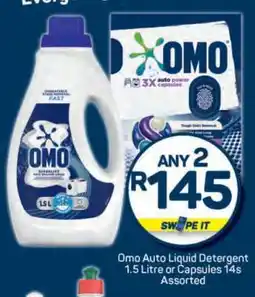 Pick n Pay Omo Auto Liquid Detergent 1.5 Litre or Capsules 14s Assorted offer