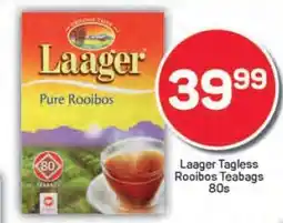 Pick n Pay Laager Tagless Rooibos Teabags 80s offer