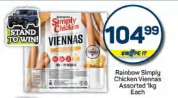 Pick n Pay Rainbow Simply Chicken Viennas Assorted 1kg offer