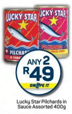 Pick n Pay Lucky Star Pilchards In Sauce Assorted 400g offer