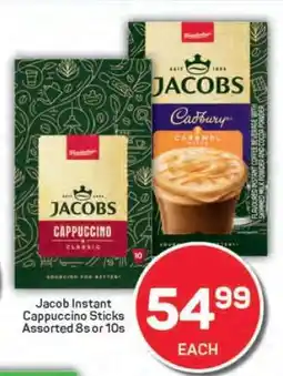 Pick n Pay Jacob Instant Cappuccino Sticks Assorted 8s or 10s offer
