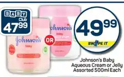 Pick n Pay Johnson's Baby Aqueous Cream or Jelly offer