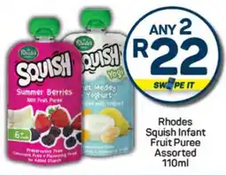 Pick n Pay Rhodes Squish Infant Fruit Puree Assorted offer